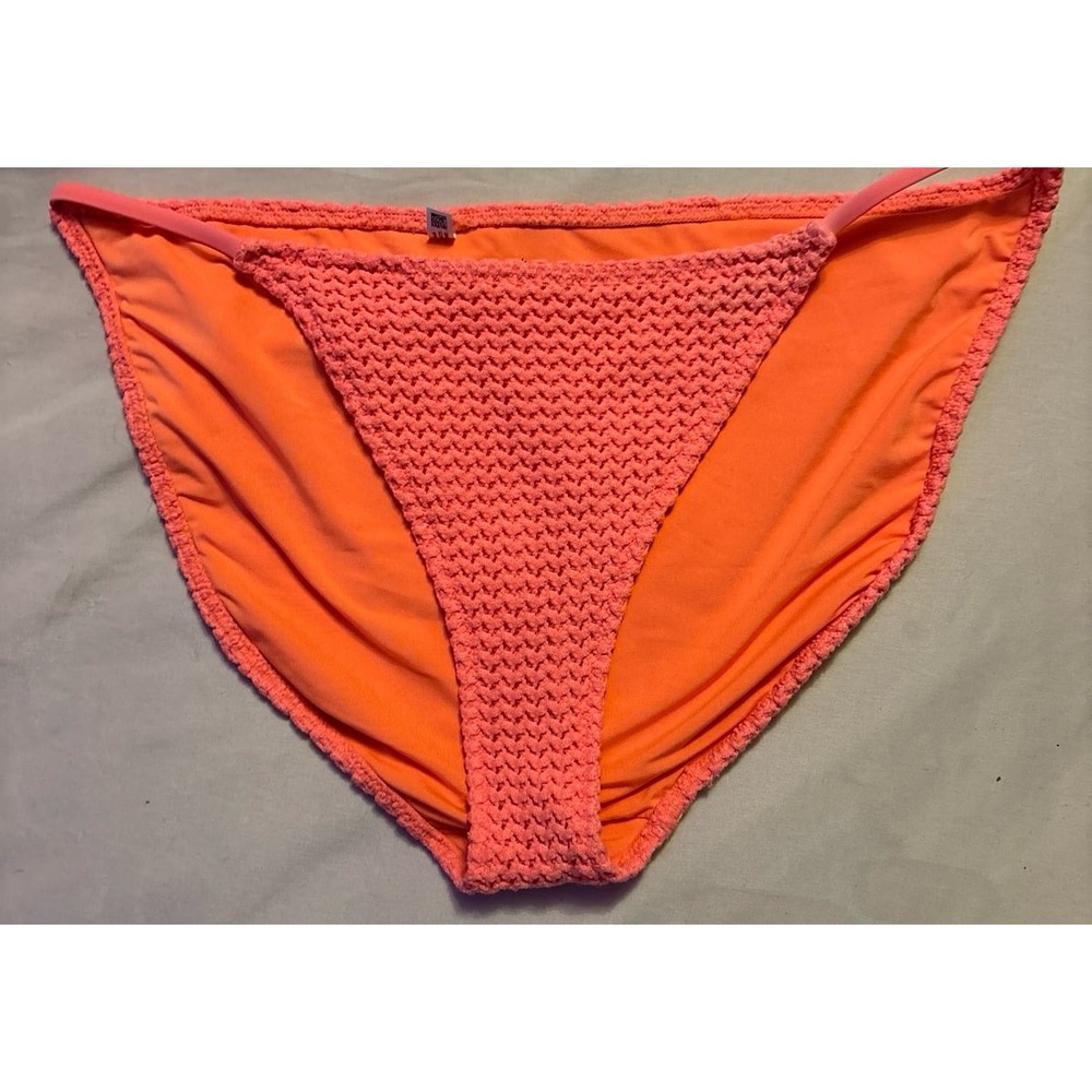 Aerie Bright Orange‎ Crochet Bikini Swimwear Bottoms, Size Large